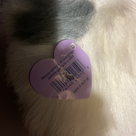 Puffins little stuffed dog cream and gray with tag - Picture 4 of 4